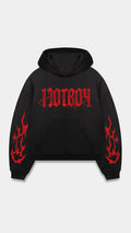 Hotboy x untouchable flame hoodie charcoal