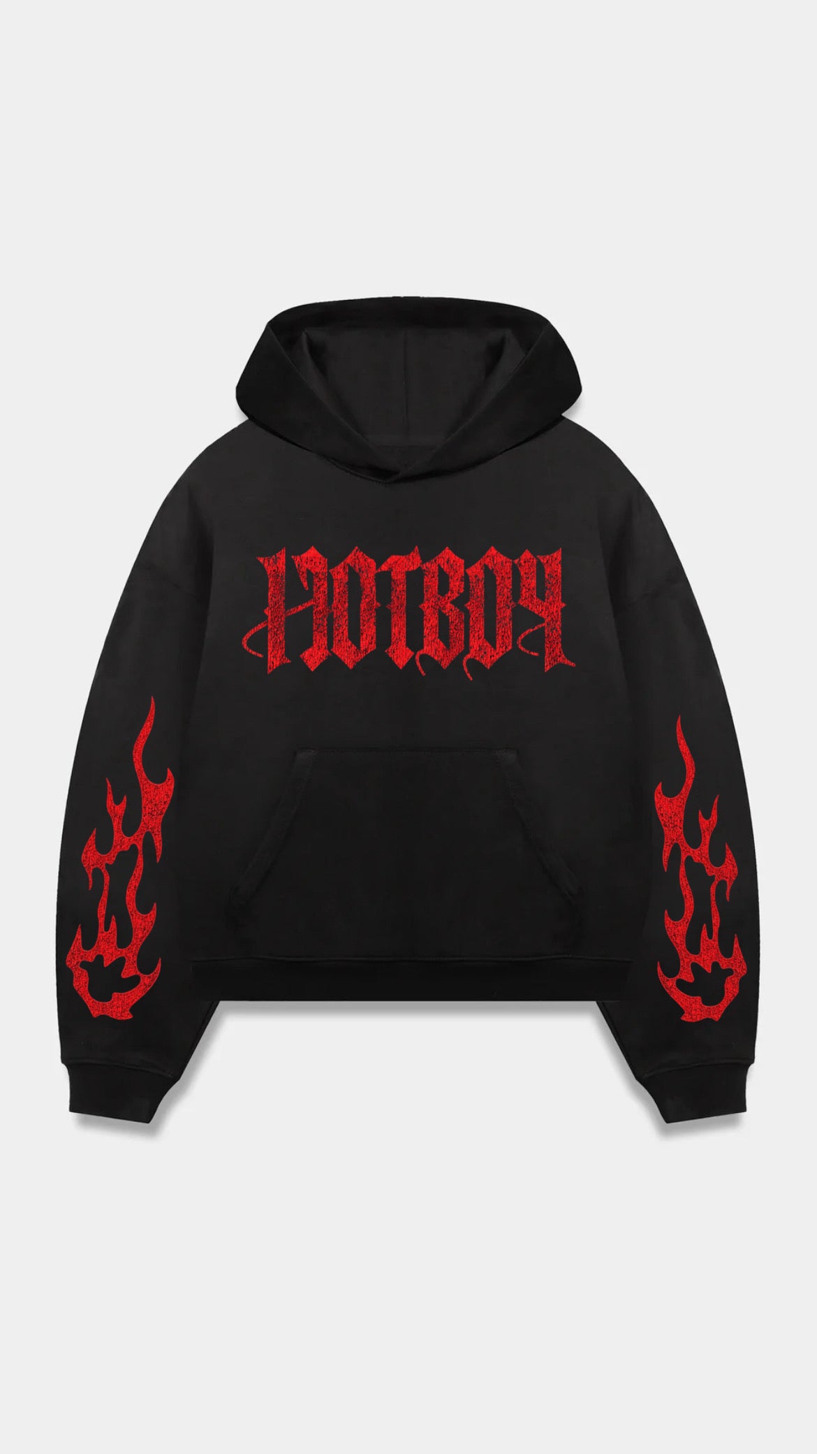Hotboy x untouchable flame hoodie charcoal